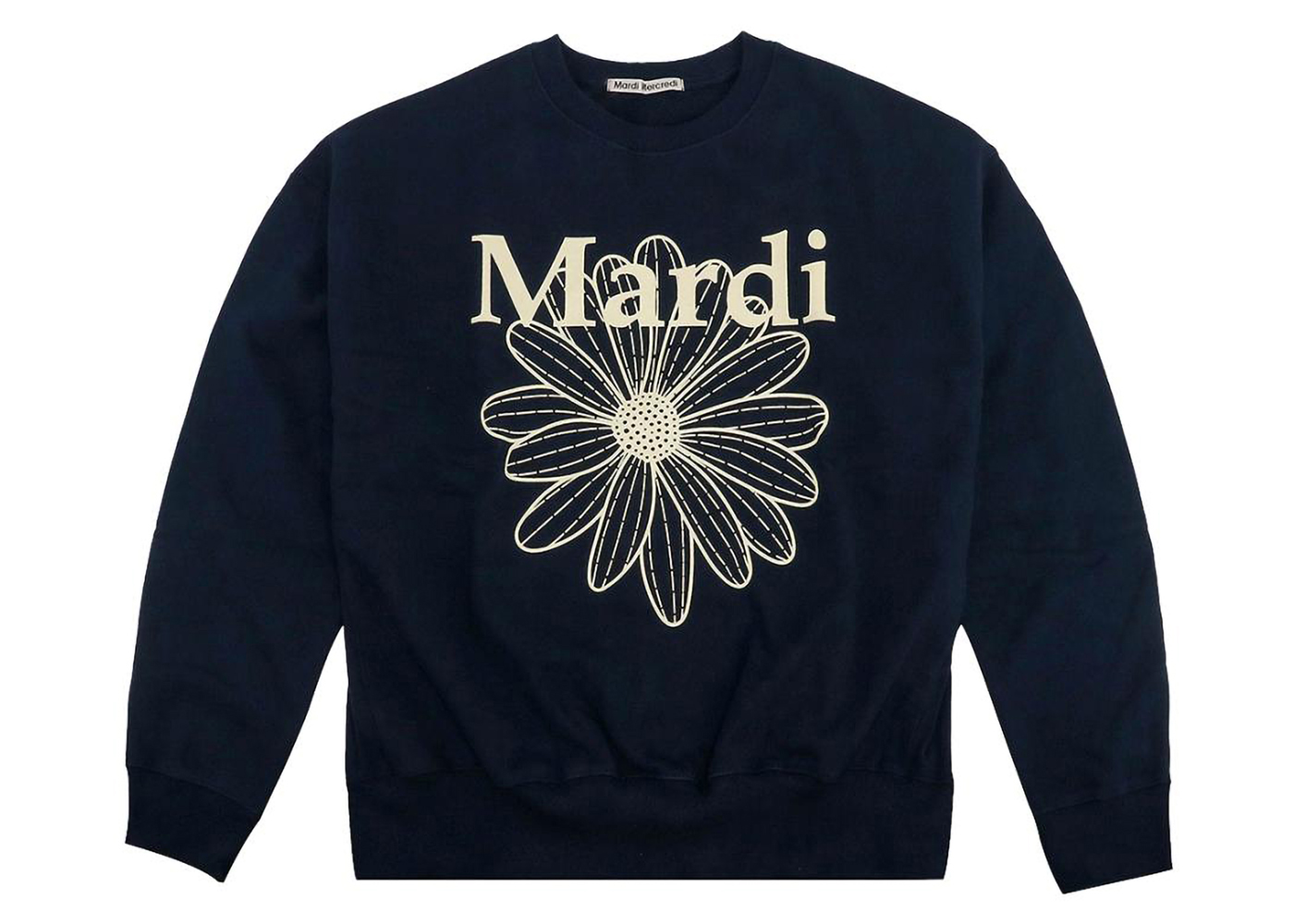 Mardi Mercredi Flower Sweatshirt Navy/Cream - FW23 - JP