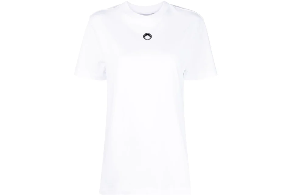 Marine Serre Organic Cotton Embroidered T-shirt White