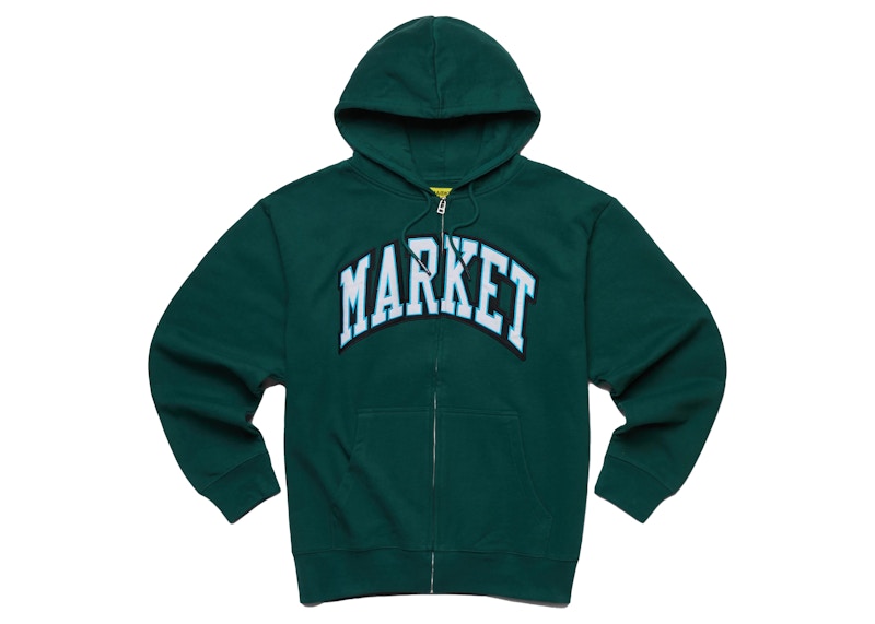 Market Arc Zip-Up Hoodie Green Men's - FW22 - US