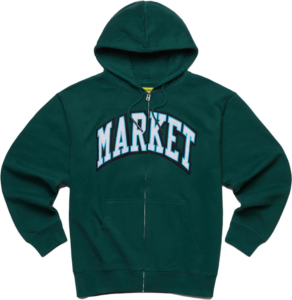 Market Arc Zip-Up Hoodie Green Men's - FW22 - US