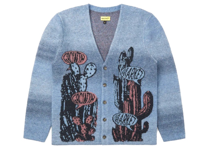 Market Growth Jacquard Cardigan Blue Men's - SS23 - US