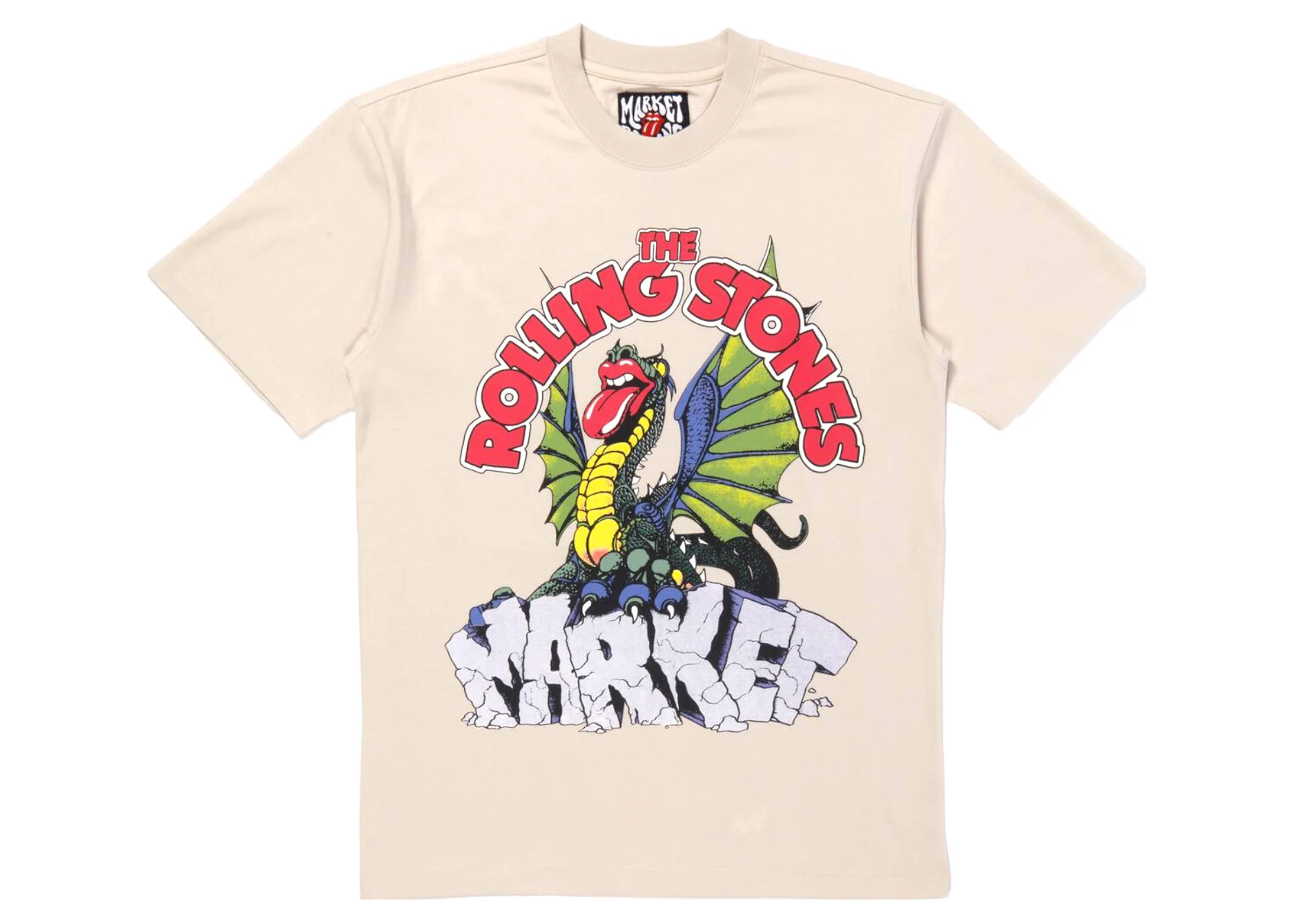 Market MKT Rolling Stones Dragon T-Shirt Cream Men's - SS23 - US