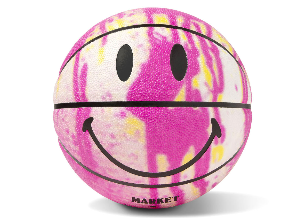 Market Smiley 50th Anniversary Splatter Basketball Pink - US