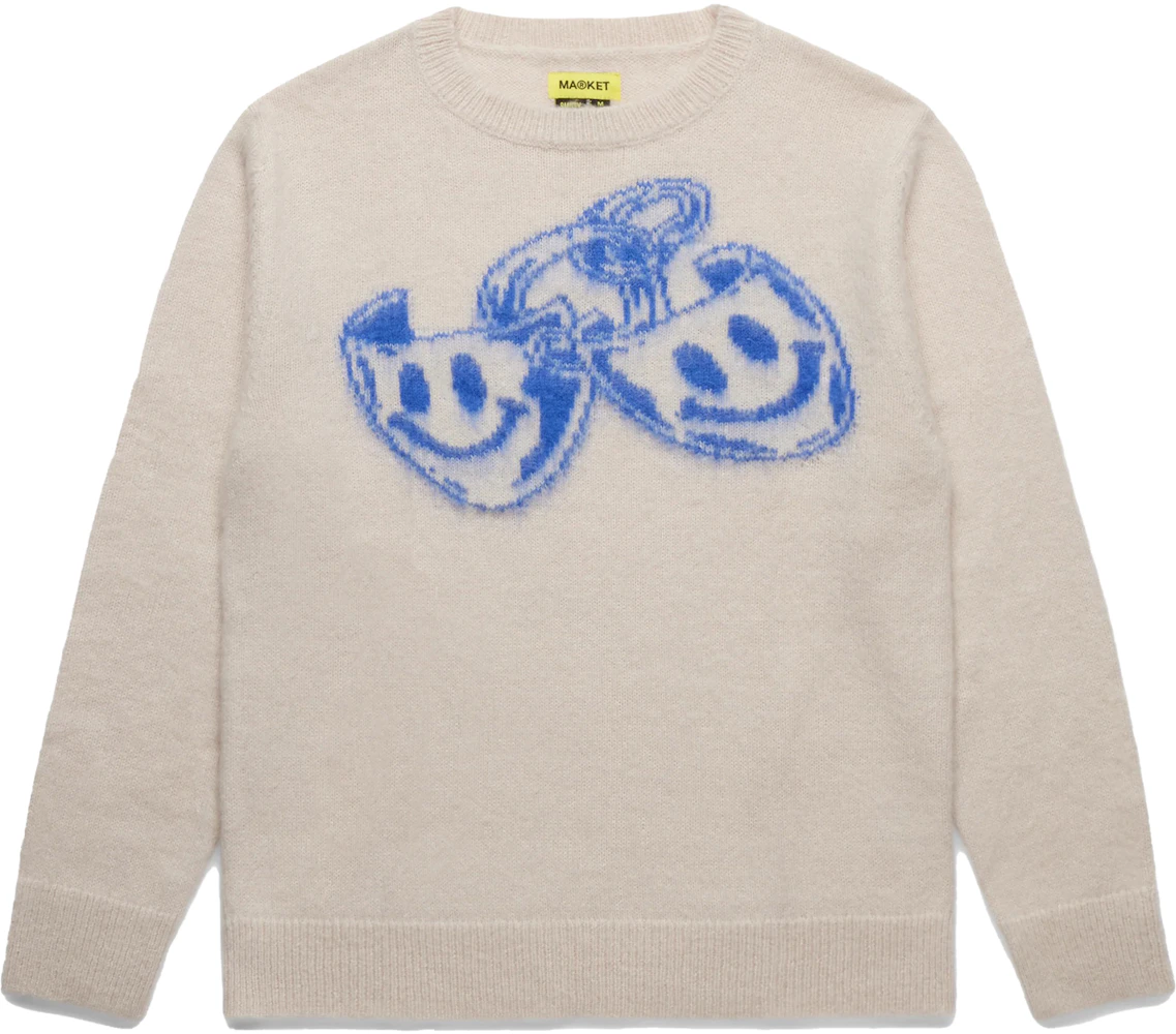 Market Smiley Market Chain Sweater Cream Men's - FW22 - US