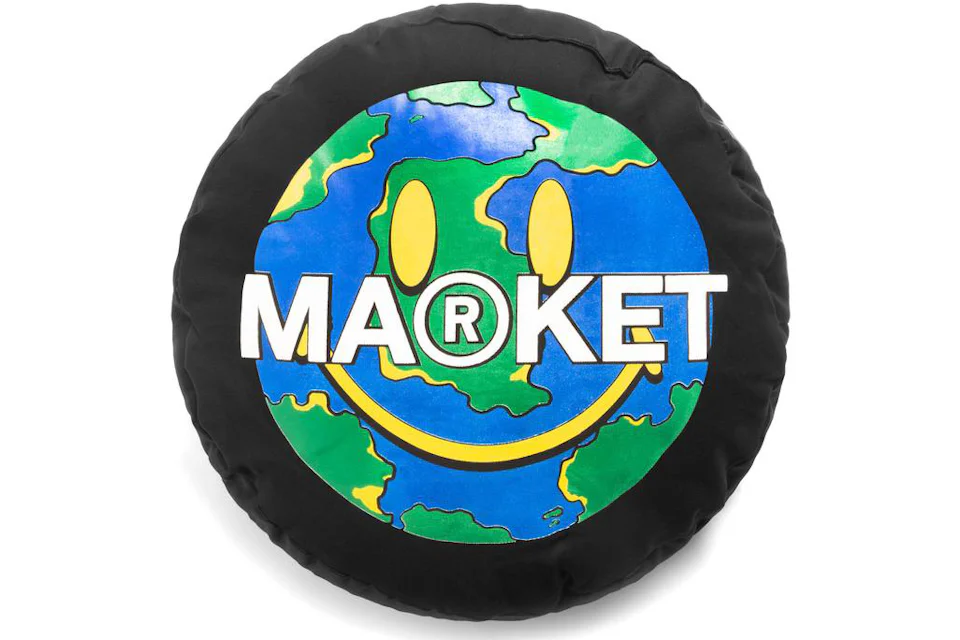 Market Smiley Market Printed Globe Pillow