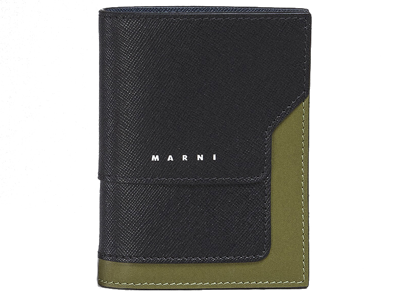 Marni Bi-Fold Trunk Wallet Green/Black/Blue
