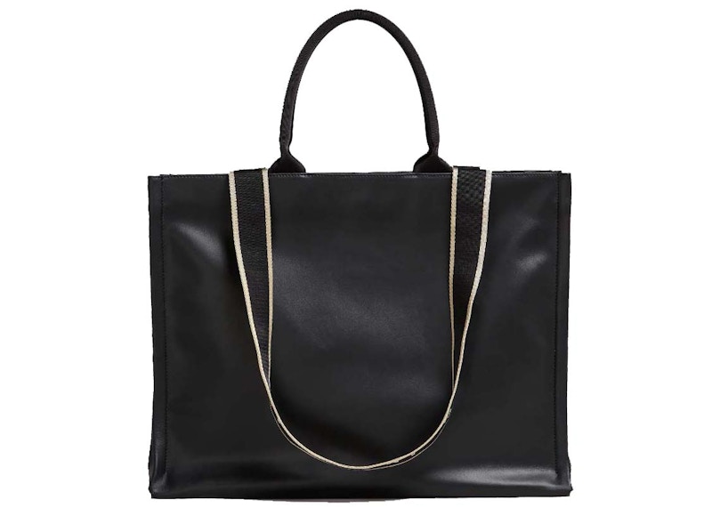 Marni Calf Leather Tote Bag Black in Calfskin Leather with Silvertone KR