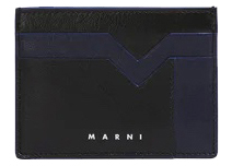 Marni Card Holder Blue/Black in Calfskin Leather - US