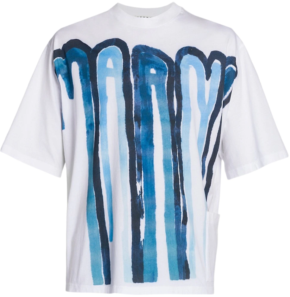 Marni Dripping Logo T-shirt Bluette Men's - SS22 - US