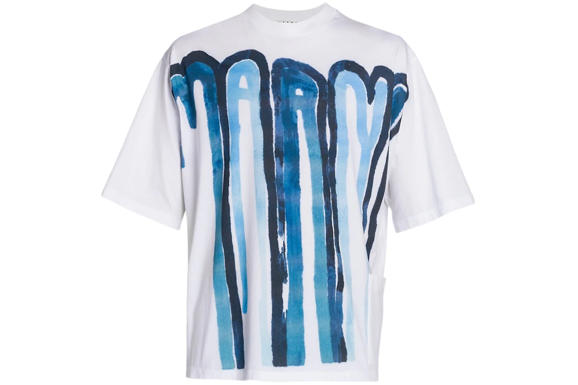 Marni Dripping Logo T-shirt Bluette
