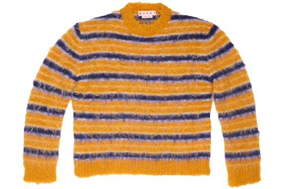 Marni Groovy Striped Mohair Sweatshirt Sunflower