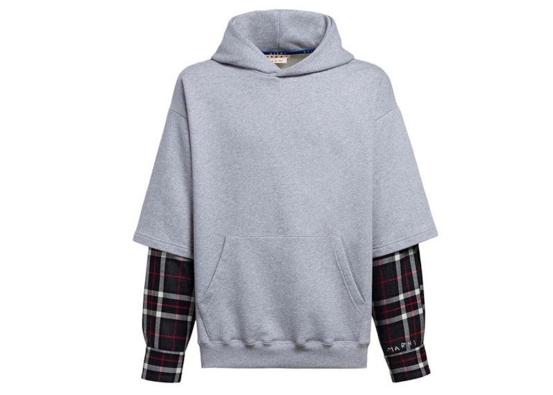 Marni Layered Hooded Sweatshirt Grey/Multi