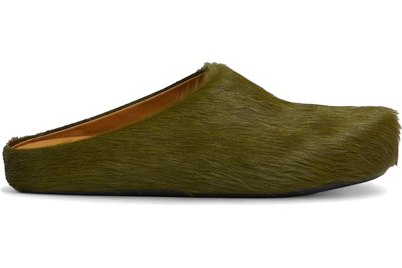 Marni Fussbett Sabot Mule en cuir de veau pour cheveux longs Deep Sage