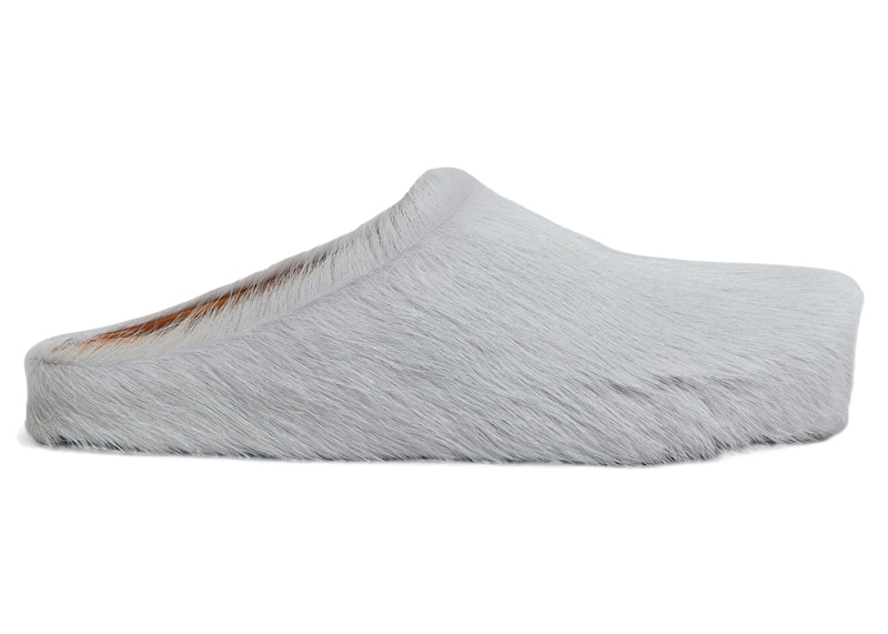 Pre-owned Marni Men's  Long Hair Calfskin Fussbett Sabot Mule Sneakers In Sodium