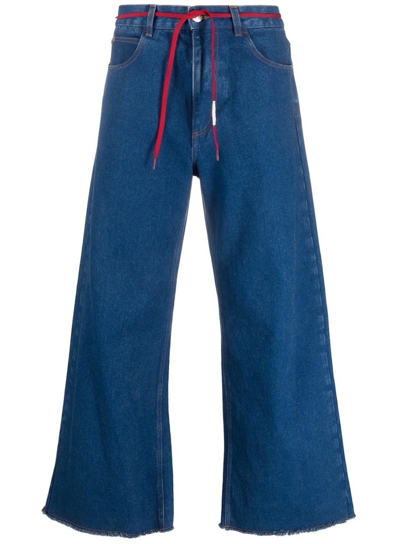 Marni Low Rise Red Belt Jeans Ocean