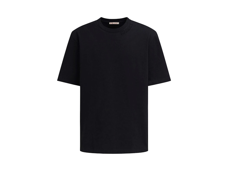 Pre-owned Marni Men's  Neck Logo T-shirt In N Black