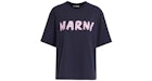 Marni Oversized Logo T-Shirts Blue Black
