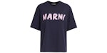 Marni Oversized Logo T-Shirts Blue Black