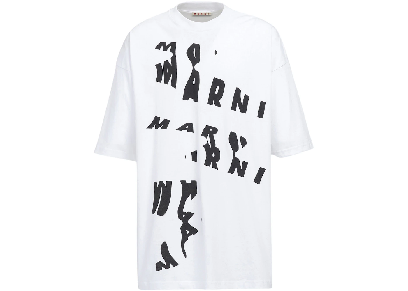 Marni Oversized Scanned Logo Print T-shirt Lily White Men's - SS22 - US