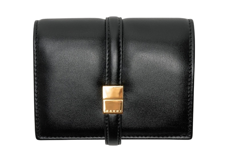 Marni Prisma Billfold Leather Wallet Black in Leather - JP