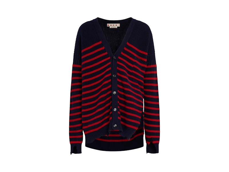 Pre-owned Marni Men's  Striped Cardigan In Blumarine