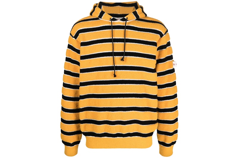 Marni Striped Terry Knit Hooded Sweatshirt Yellow Men's - SS22 - GB