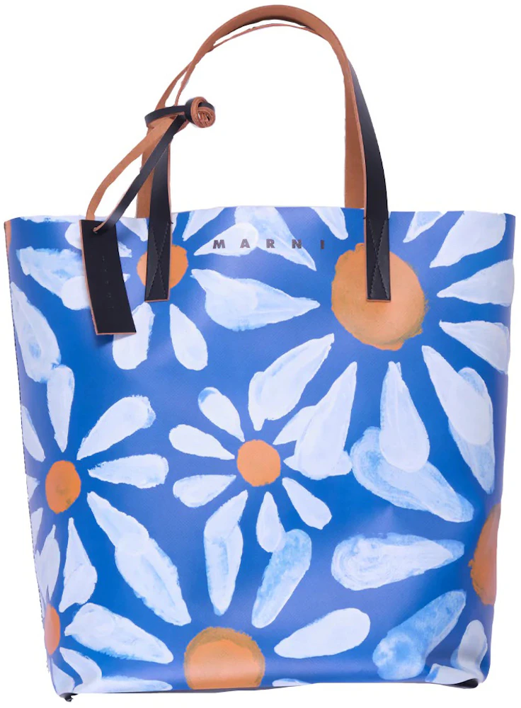 Marni Tote Bag Floral Print in Calfskin Leather/PVC - US