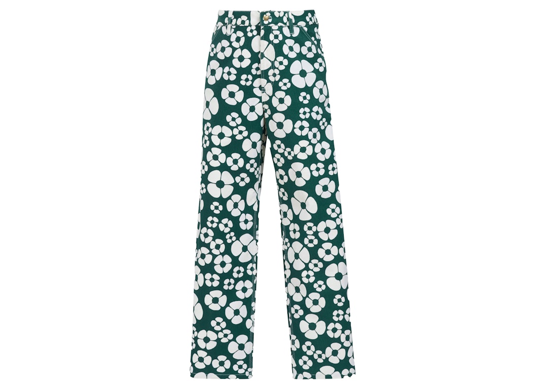Pre-owned Marni X Carhartt Canvas Pants Green Floral