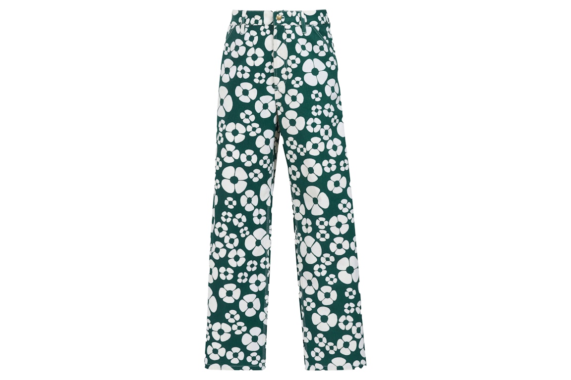 Pre-owned Marni X Carhartt Canvas Pants Green Floral