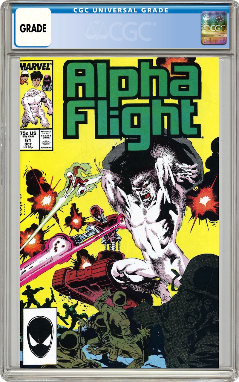 Marvel Alpha Flight (1983 1st Series) #51 Comic Book CGC Graded - US