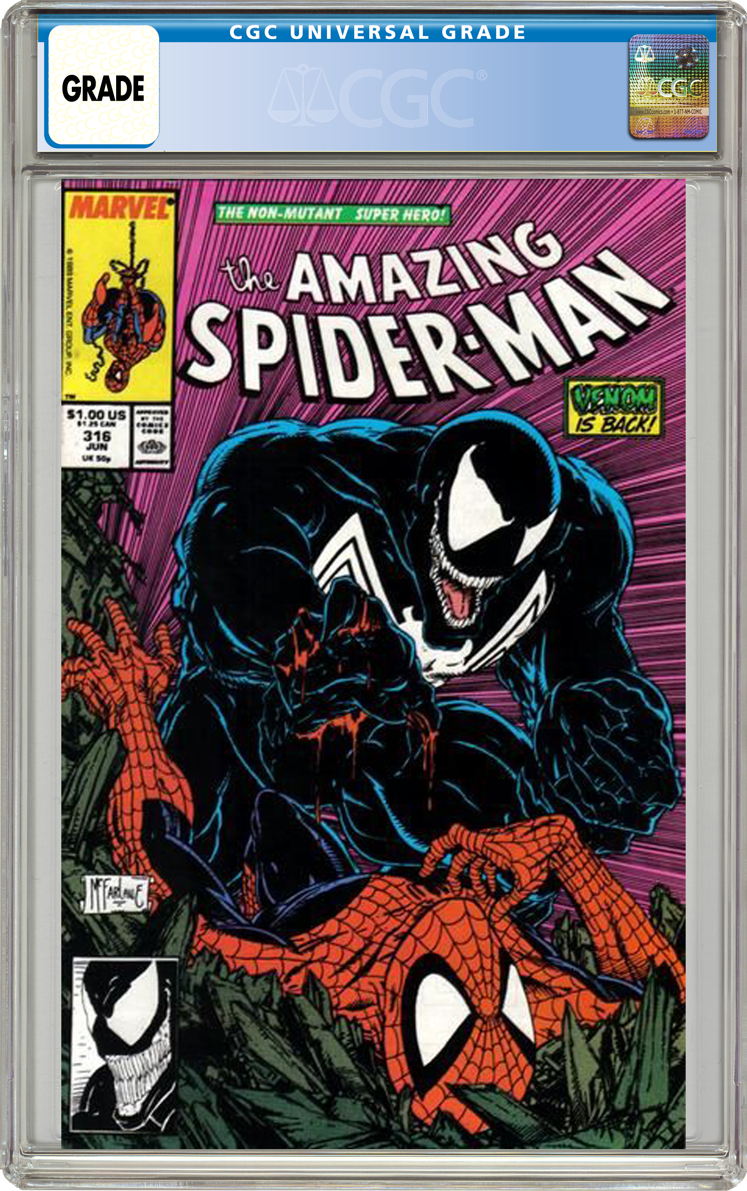 Marvel Amazing Spider-Man #316 (Venom Cover) Comic Book CGC Graded 