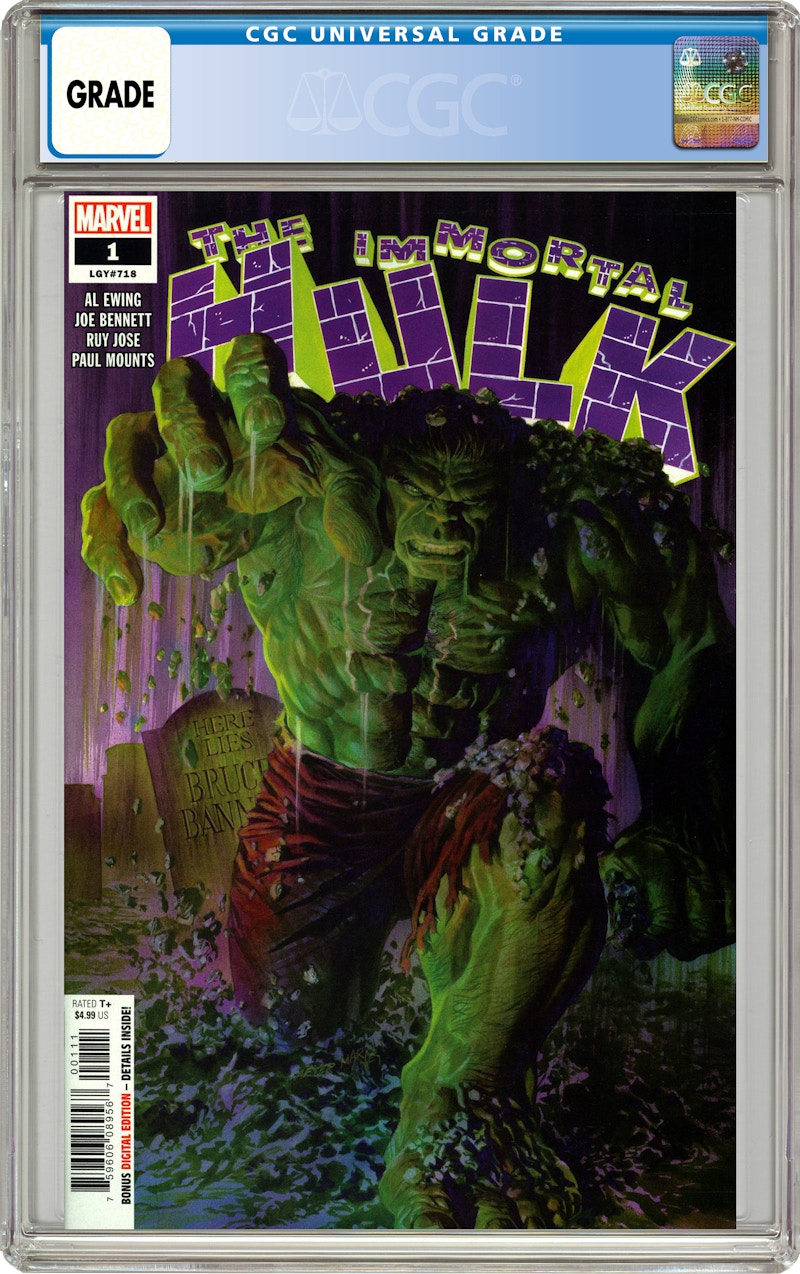Marvel Immortal Hulk (2018 Marvel) 1A Comic Book CGC Graded CN
