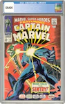 Marvel Super Heroes #12 (1st App. of Captain Marvel) Comic Book CGC Graded  - GB