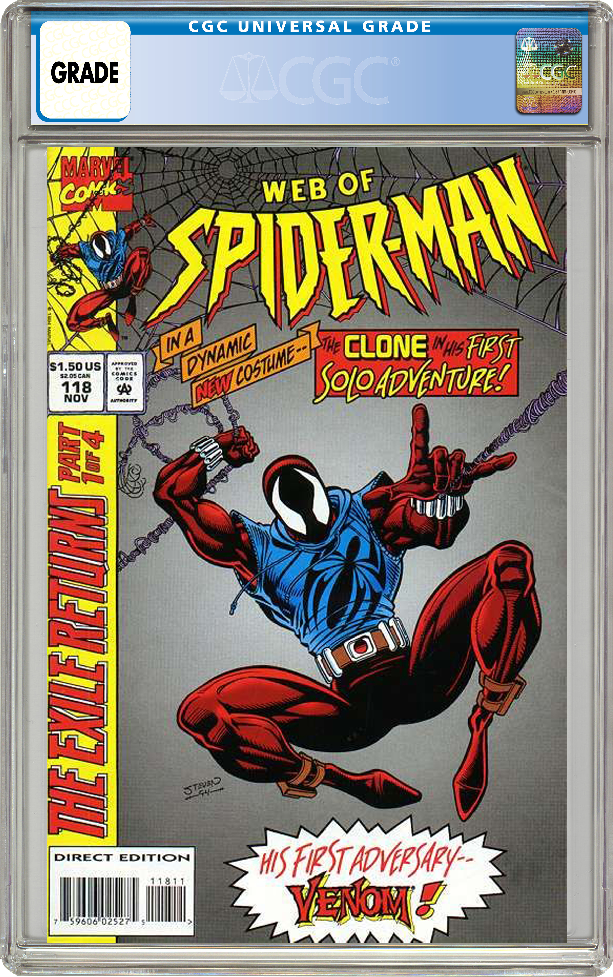 Marvel Web of Spider-Man (1985 1st Series) #118 Comic Book CGC 