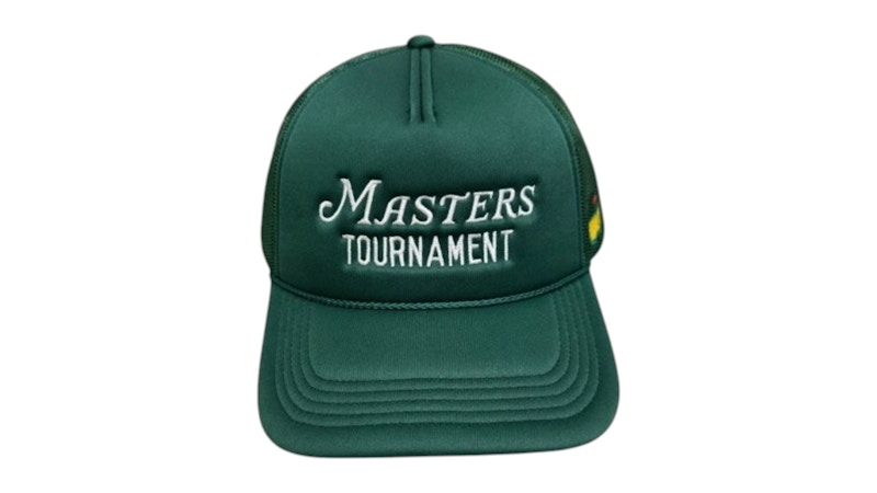 Masters Dark Embroidered Puffy Trucker Mesh Back Rope Hat Dark Green