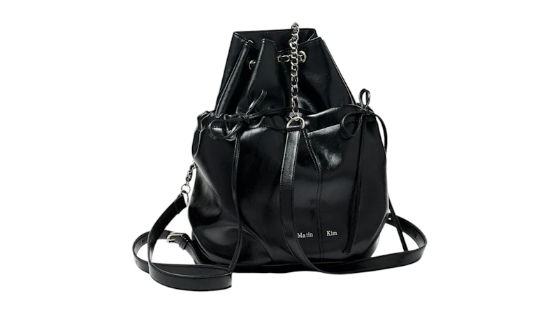 Matin Kim Draw String Ribbon Back Pack Black - SS25 - JP Matin Kim Draw String Ribbon Back Pack Black - SS25 - JP