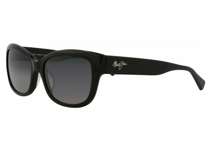 Maui Jim Cat Eye Sunglasses Black/Black/Grey (GS768-02) in Acetate 