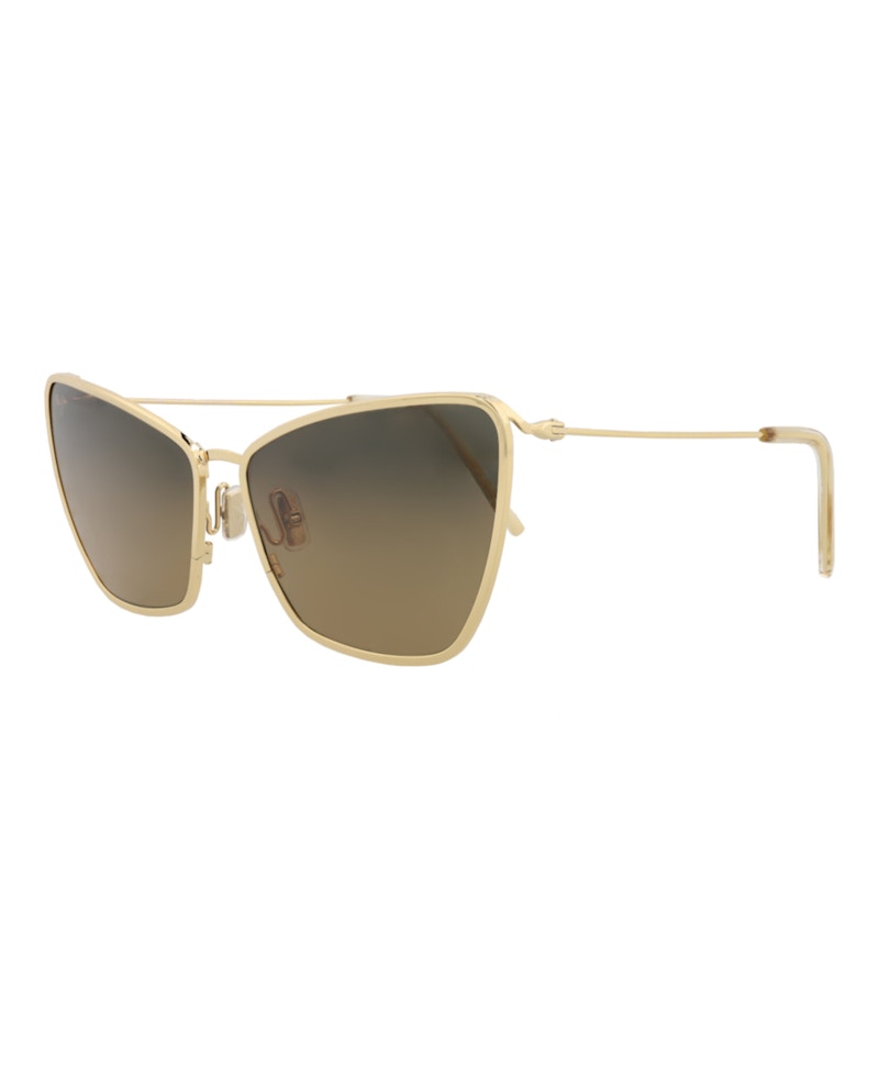 Pre-owned Maui Jim Women's Cat Eye Sunglasses In Gold Gold Bronze (hs823/16)