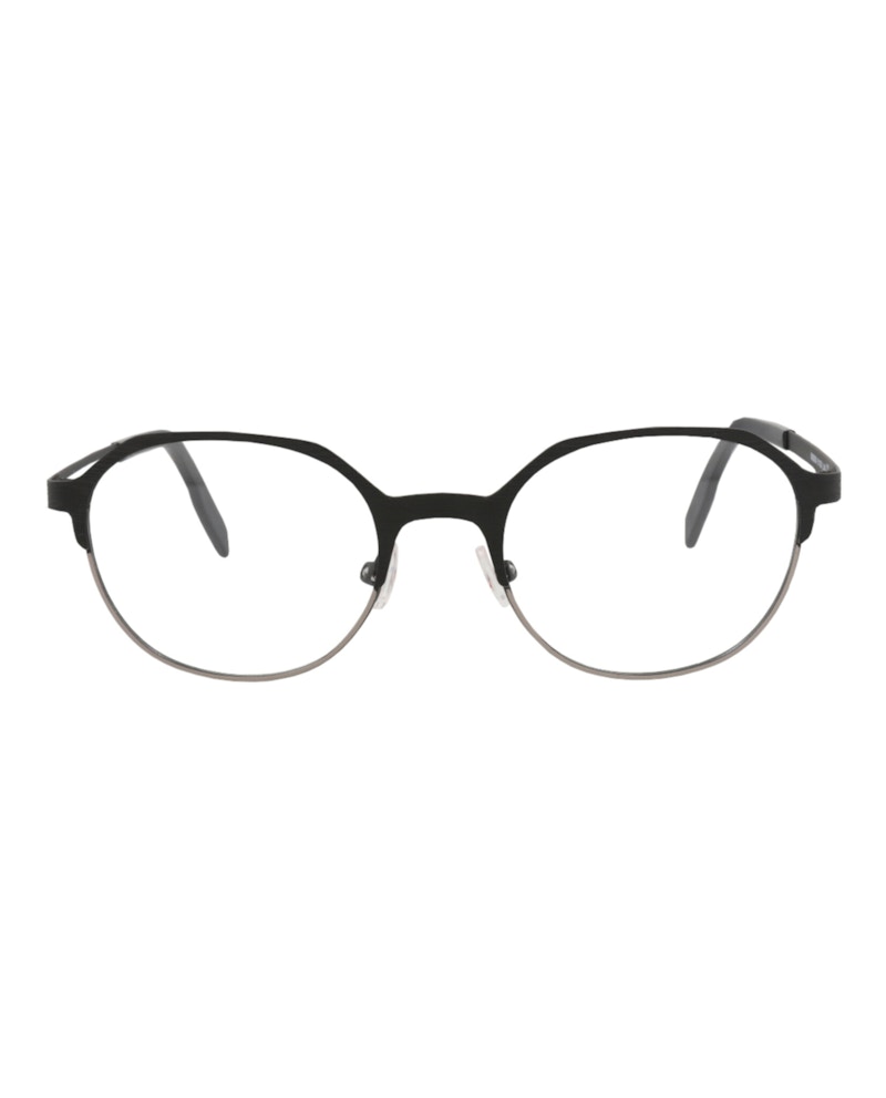 Pre-owned Maui Jim Roundframe Stainless Stee Shirtl Optical Frames In Black Black Transparent (mjo2109/02mg)