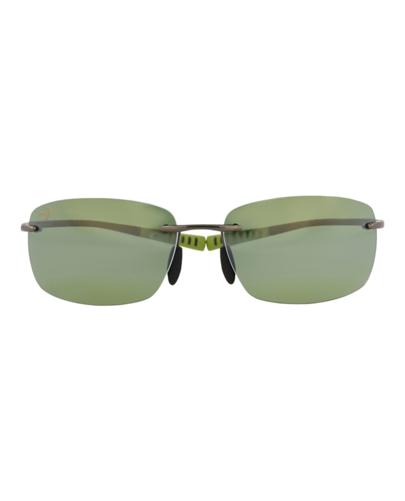 MAUI JIM Pre-owned Shieldframe Titanium Sunglasses In Gunmetal Gunmetal Green (ht724/02d) In Gray