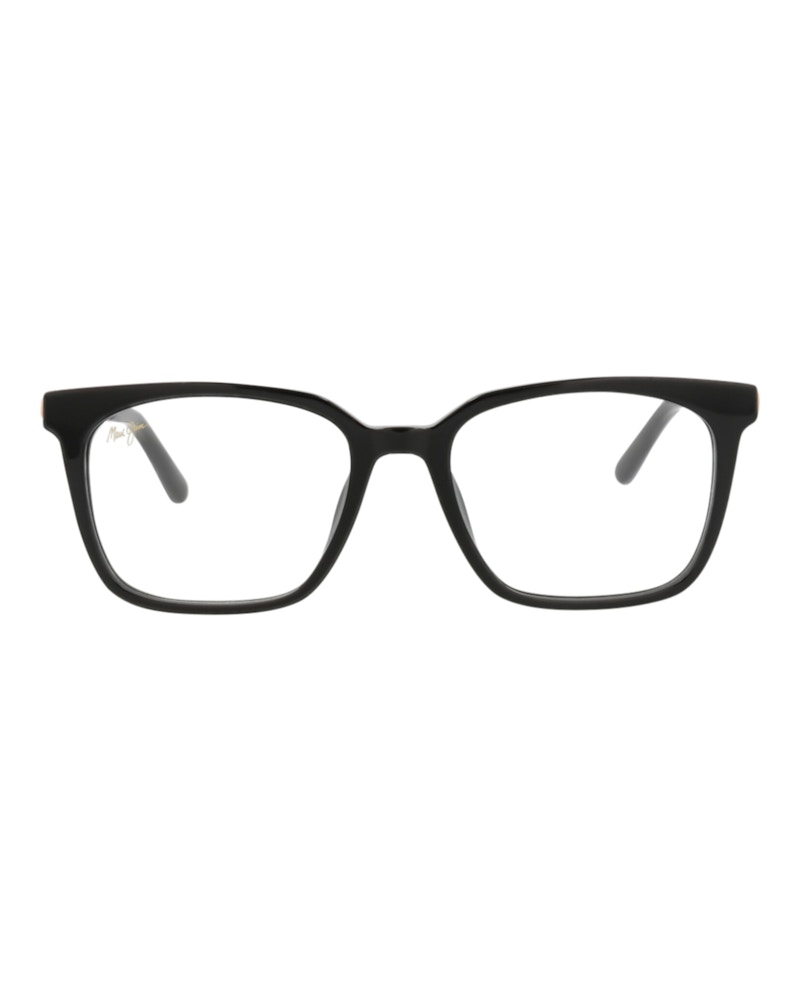 Pre-owned Maui Jim Women's  Squareframe Acetate And Stainless Stee Shirtl Optical Frames In Black Rose Gold Tra