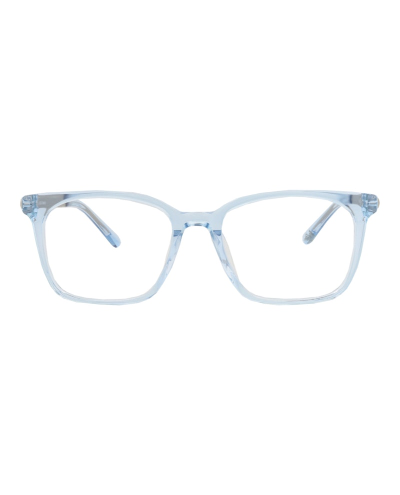 Pre-owned Maui Jim Women's Squareframe Acetate And Stainless Stee Shirtl Optical Frames In Blue Silver Transpa