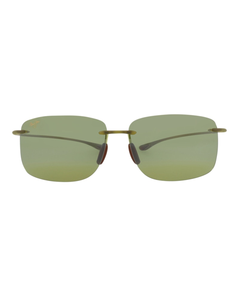 Pre-owned Maui Jim Squareframe Nylon Sunglasses In Olive Olive Green (ht443/15m)