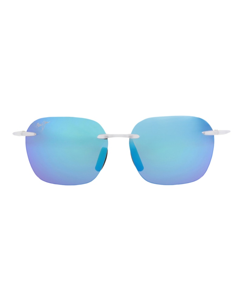 Pre-owned Maui Jim Squareframe Nylon Sunglasses In White White Blue (b446/05cm) In Multi