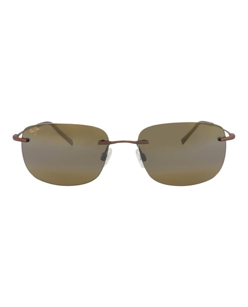 Pre-owned Maui Jim Squareframe Proprietary Memory Metal Sunglasses/18) In Copper/bronze (h334