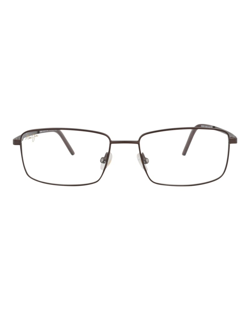Pre-owned Maui Jim Men's  Squareframe Stainless Stee Shirtl Optical Frames In Brown Brown Transparent (mjo2131/
