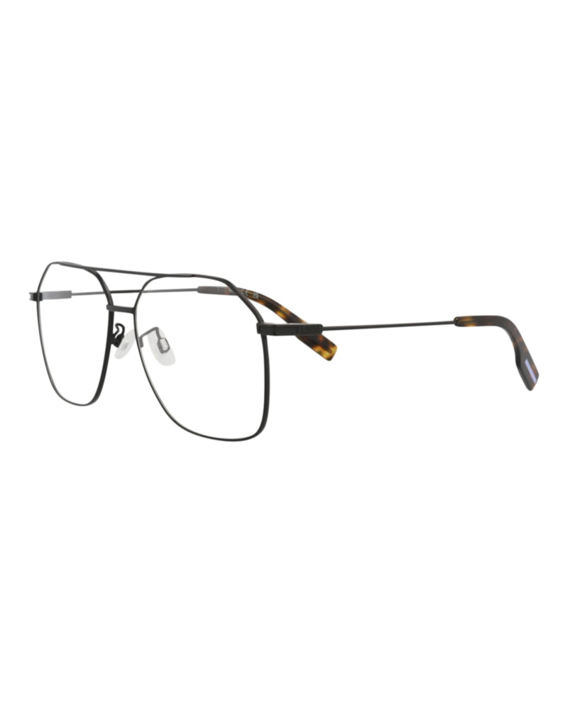 Pre-owned Mcq By Alexander Mcqueen Aviator Optical Frames In Black Black Transparent (mq0333o/30011557/003)