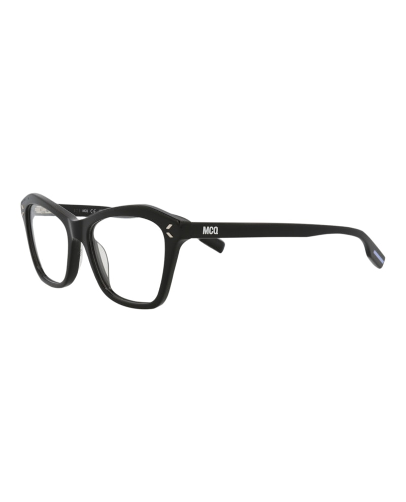 Pre-owned Mcq By Alexander Mcqueen Women's Mcq Alexander Mcqueen Cat Eye Optical Frames In Black Black Transparent (mq0388o/30014150/00