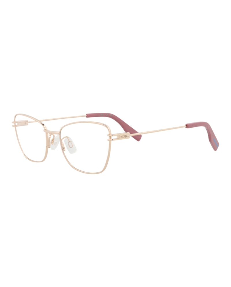 Pre-owned Mcq By Alexander Mcqueen Women's Mcq Alexander Mcqueen Cat Eye Optical Frames In Gold Gold Transparent (mq0370o/30013604/008)