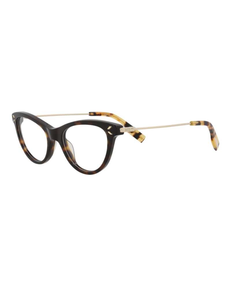 Pre-owned Mcq By Alexander Mcqueen Women's Mcq Alexander Mcqueen Cat Eye Optical Frames In Havana Gold Transparent (mq0356o/30012644/00